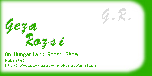 geza rozsi business card
